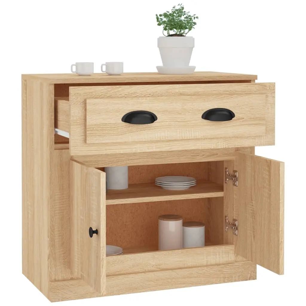 Sideboard Storage Cabinet Engineered Wood Ample Storage Space Brown 70cm