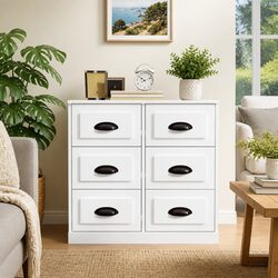 Precise White Sideboard Storage Cabinet in Engineered Wood