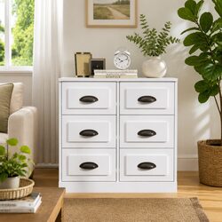 Engineered Wood White Sideboard Storage Cabinet 70cm