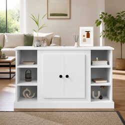 White Buffet Cupboard 100x35.5x60cm Engineered Wood
