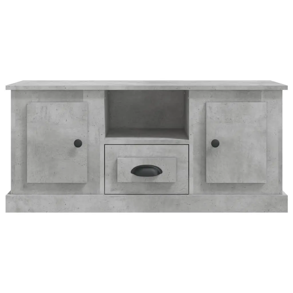 TV Cabinet Engineered Wood Storage Unit Grey 100L x 35.5W x 45H cm