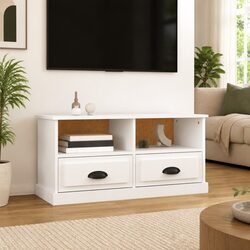 Engineered Wood TV Cabinet with Open Compartments