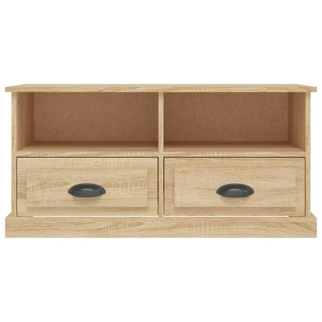 TV Cabinet Engineered Wood Storage Unit with Drawers 93cm Brown