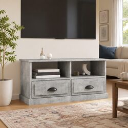 Engineered Wood TV Cabinet with Drawers in Grey
