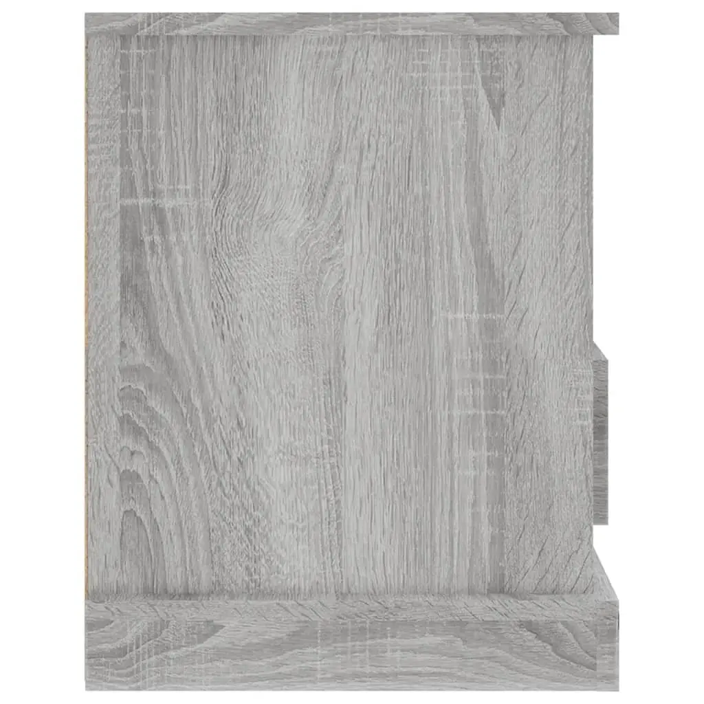 TV Cabinet Grey Engineered Wood Storage Unit with Drawers Open Compartments 93 x 35.5 x 45 cm