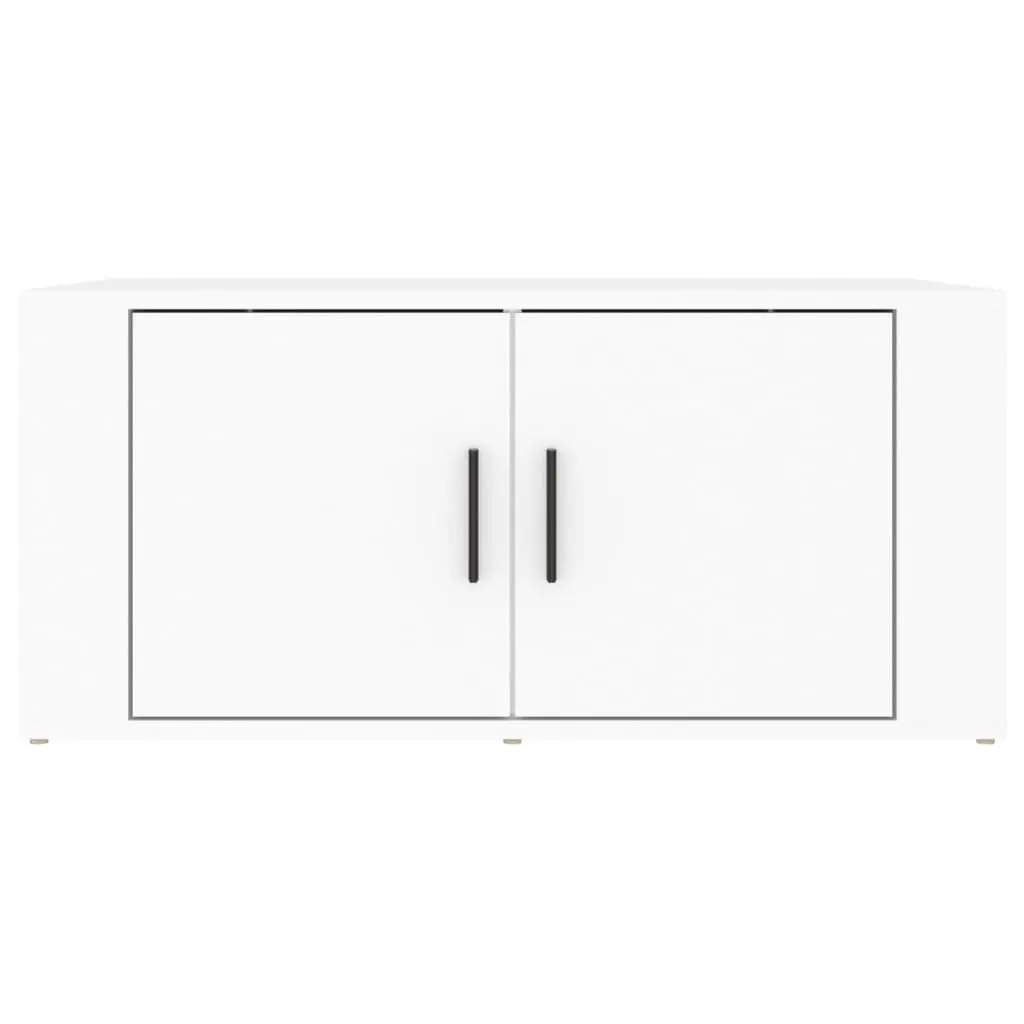 Coffee Table with Storage Compartments 80x50x36cm White