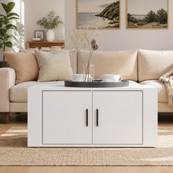 High Gloss White Coffee Table for Living Room Storage