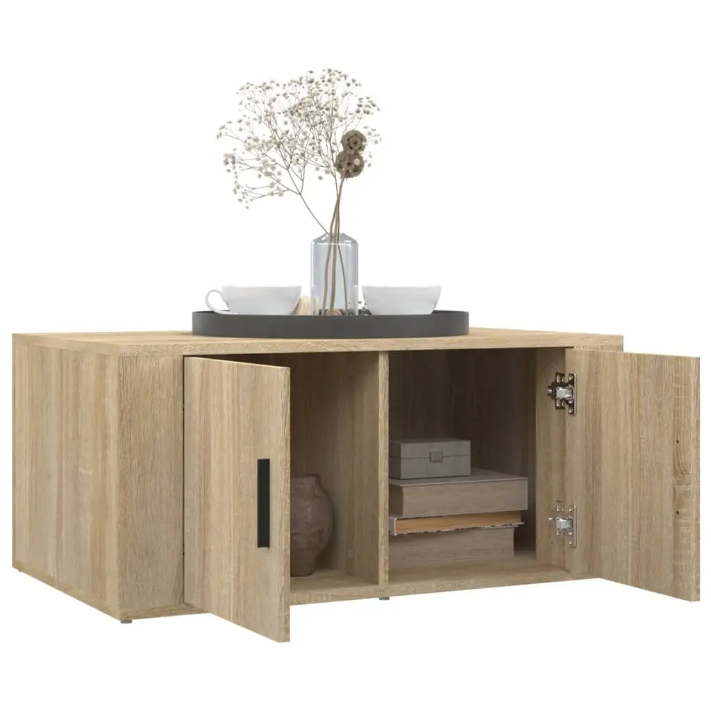 Coffee Table with Storage Compartments Engineered Wood Brown 80 x 50 x 36 cm