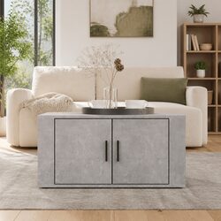Engineered Wood Coffee Table with Two Storage Compartments