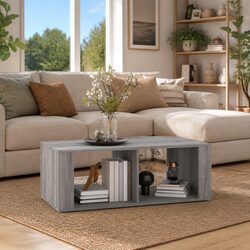 Coffee Table Grey Sonoma 100x50x36 cm with Storage Shelves