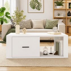 Engineered Wood Coffee Table 100x50.5x35 cm with Drawer