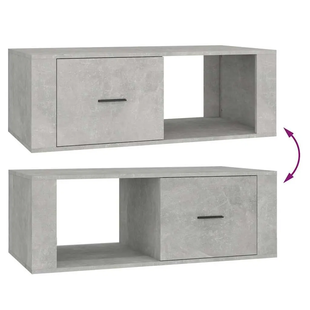 Coffee Table Grey 100x50.5x35cm Engineered Wood Storage Drawer Compartment