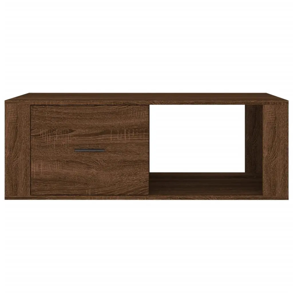 Coffee Table Engineered Wood Storage 100cm Brown