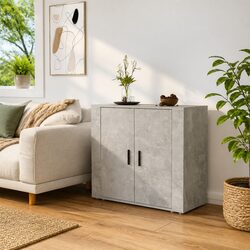 Engineered Wood Storage Cabinet Grey 80x33x70cm