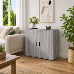 Grey Sonoma Sideboard Storage Cabinet 80x33x70 cm