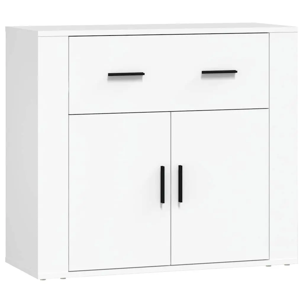 Sideboard Storage Cabinet with Doors Drawers Compartment White 80x33x70 cm
