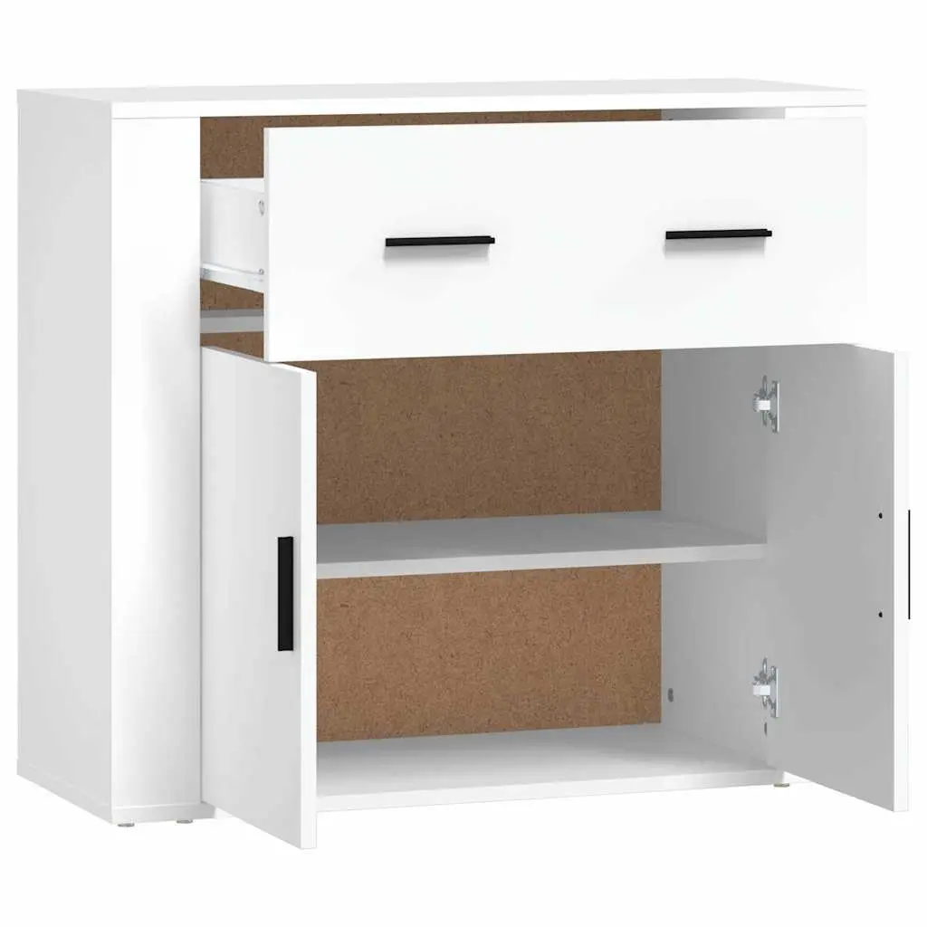 Sideboard Storage Cabinet with Doors Drawers Compartment White 80x33x70 cm