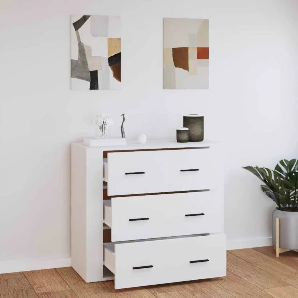 Sideboard Cabinet Engineered Wood Organised Storage 80x33x70cm White
