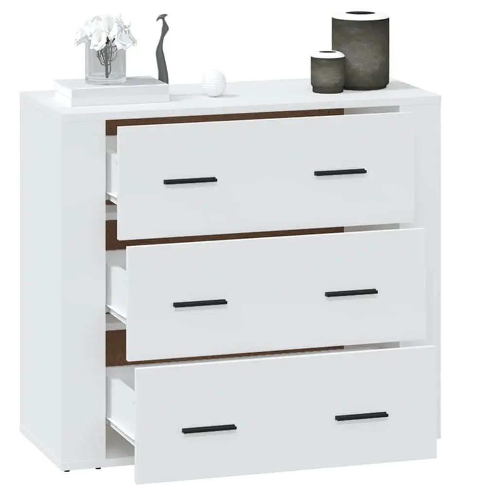 Sideboard Cabinet Engineered Wood Organised Storage 80x33x70cm White