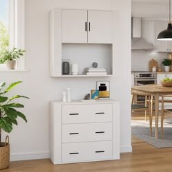 Engineered Wood Wall Cabinet 80x33x80 cm White Finish