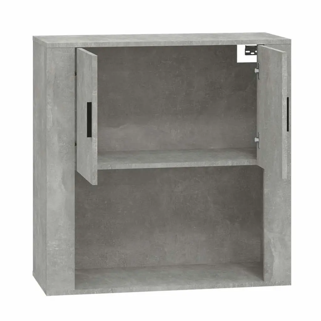 Grey Engineered Wood Wall Cabinet Hanging Storage Organiser 80 x 33 x 80 cm