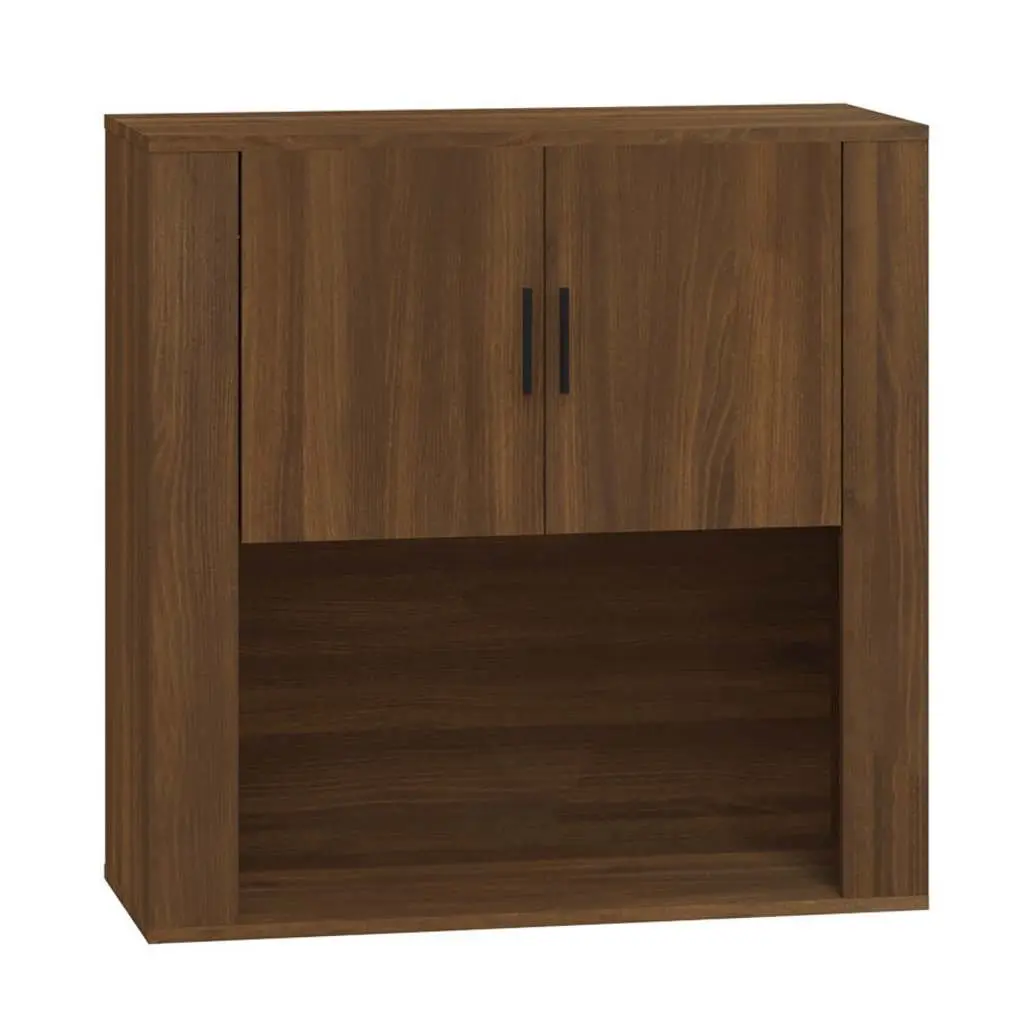 Wall Cabinet Brown Oak 80x33x80 cm Engineered Wood Hanging Storage Organiser