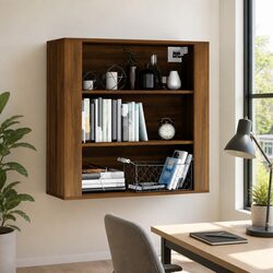 Wall Cabinet Engineered Wood Brown Oak 80x33x80 cm