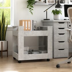 Desk Trolley with Castors Grey 60x45x60 cm Storage Cart