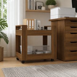 Engineered Wood Desk Trolley with Castors 60x45x60 cm