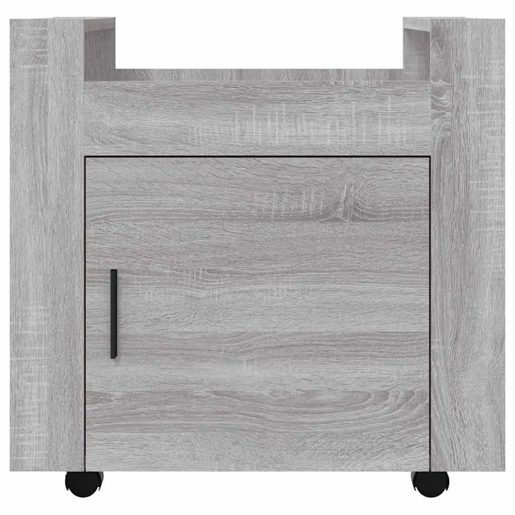 Mobile Storage Cabinet with Wheels Grey Engineered Wood 60Wx45Dx60Hcm for Office Organising