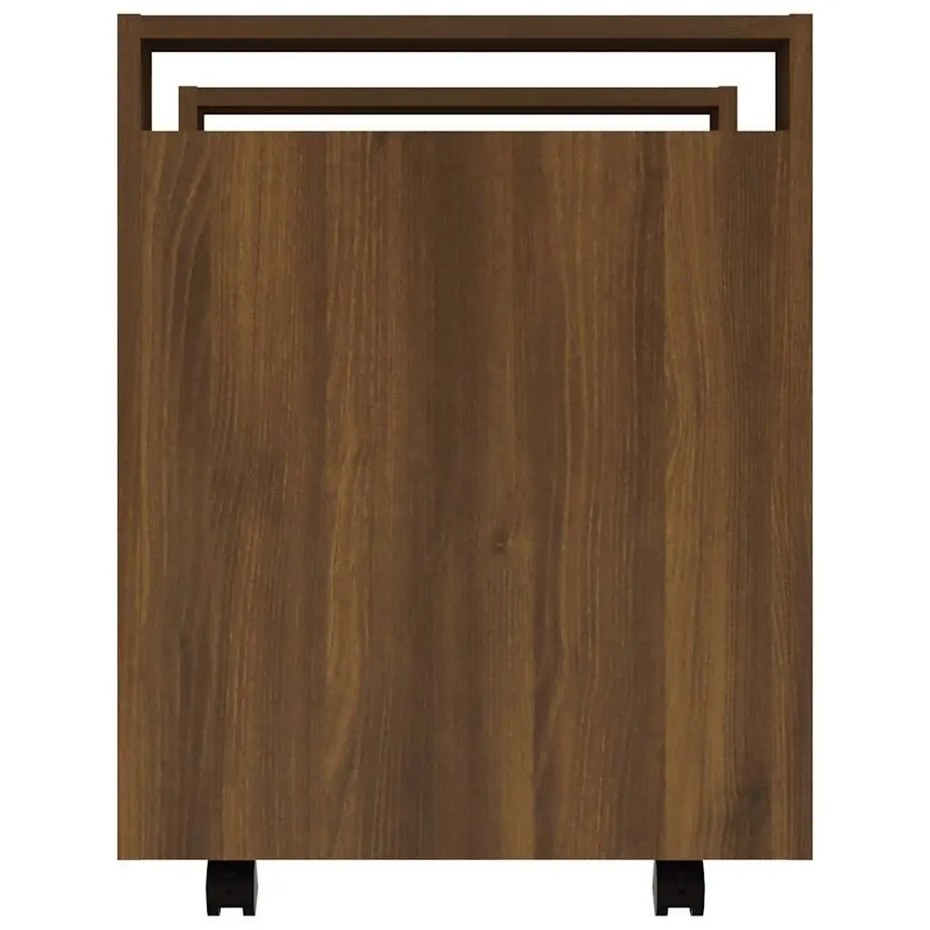 Desk Trolley Mobility Feature Brown Oak Storage Cabinet