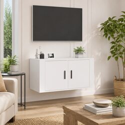 Wall Mounted TV Cabinet with High Gloss Finish 80x34.5x40cm
