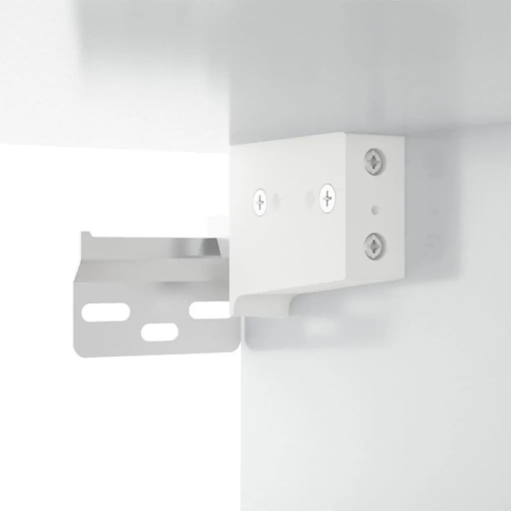 Wall Mounted TV Cabinet White High Gloss Media Storage Unit 80x34.5x40cm