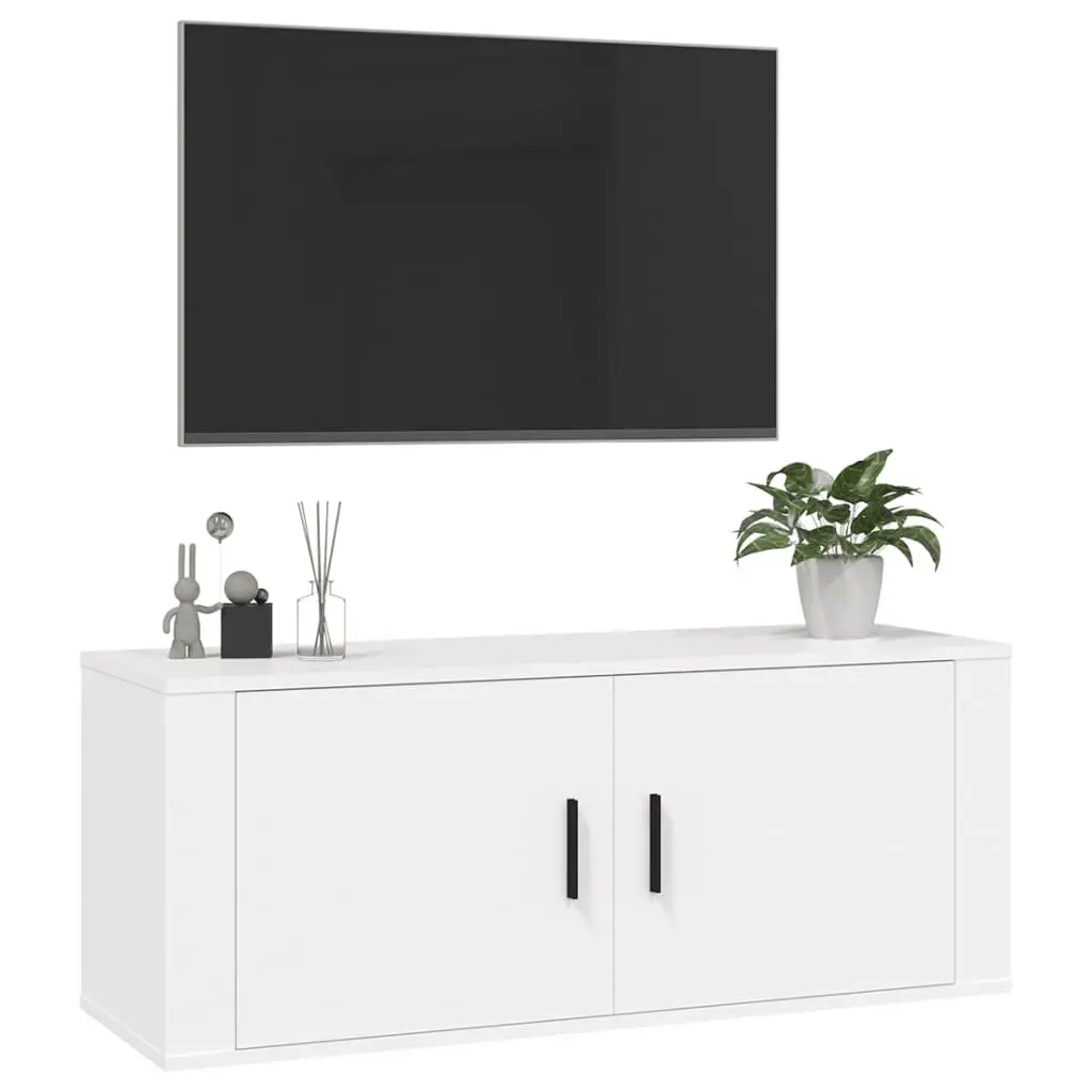 Wall Mounted TV Cabinet Space Saving 100x34.5x40 cm White
