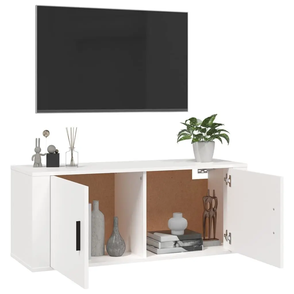 Wall Mounted TV Cabinet Space Saving 100x34.5x40 cm White