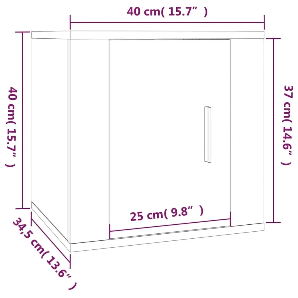 Wall Mounted TV Cabinet Space Saving White 40x34.5x40cm