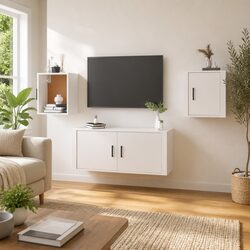 40x34.5x40cm Wall Mounted TV Cabinet in White