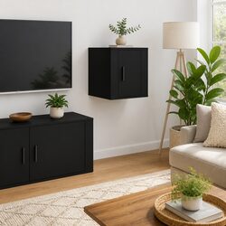 Wall Mounted TV Cabinet Black 40x34.5x40cm