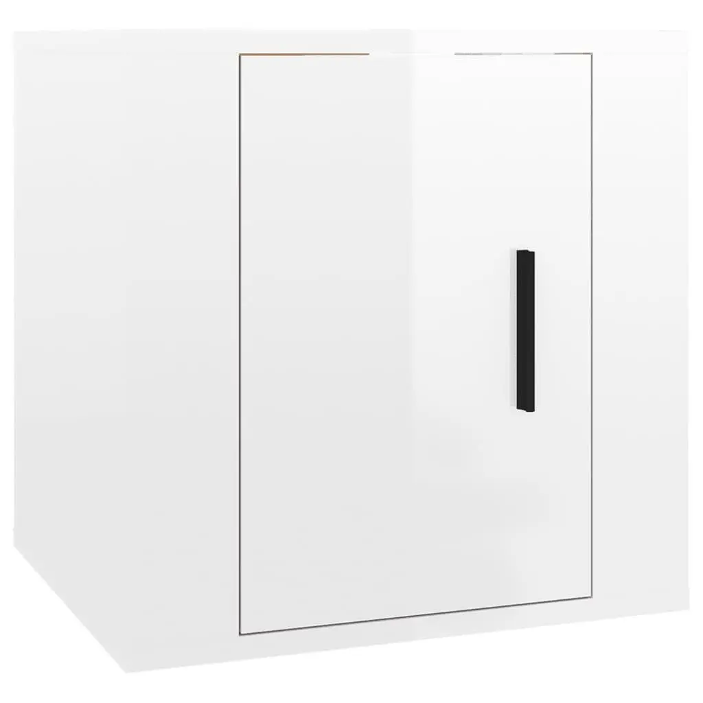 Wall Mounted TV Cabinet High Gloss Storage Unit 40x34.5x40cm White