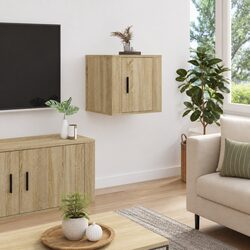 Wall Mounted TV Cabinet in Brown with Ample Storage