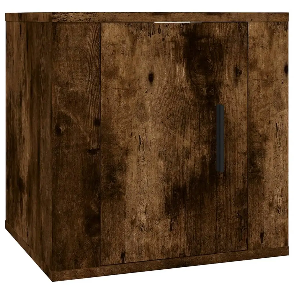 Wall Mounted TV Cabinet Space Saving Smoked Oak 40 x 34.5 x 40 cm 2 Piece
