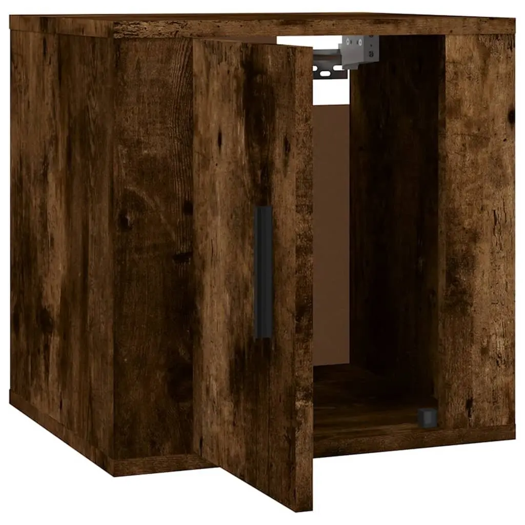 Wall Mounted TV Cabinet Space Saving Smoked Oak 40 x 34.5 x 40 cm 2 Piece