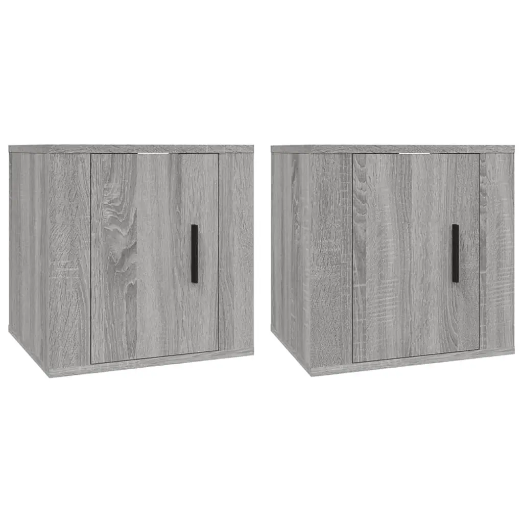 Wall Mounted TV Cabinet Space Saving Grey 40x34.5x40cm Storage Unit