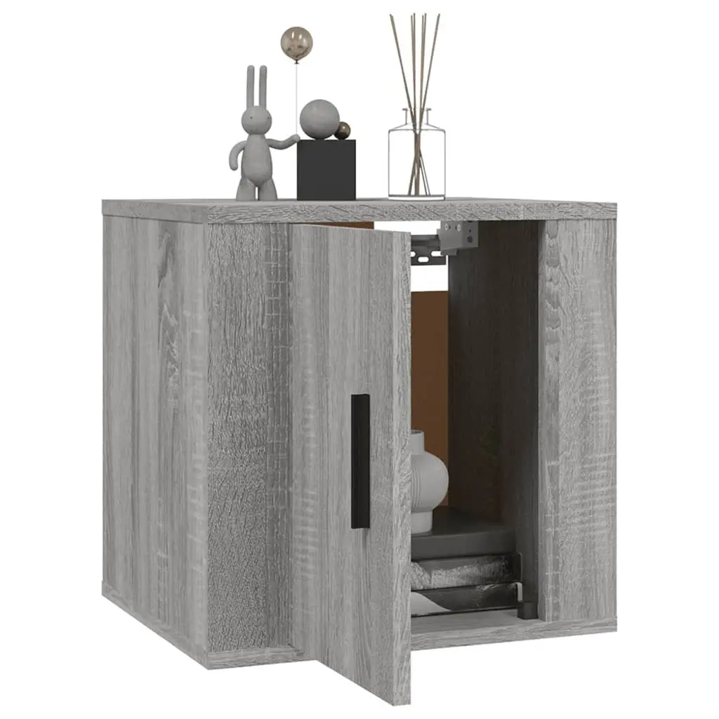 Wall Mounted TV Cabinet Space Saving Grey 40x34.5x40cm Storage Unit