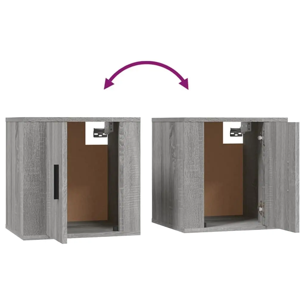 Wall Mounted TV Cabinet Space Saving Grey 40x34.5x40cm Storage Unit