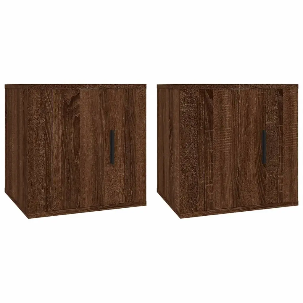 Wall Mounted TV Cabinet Storage Unit 2 pcs Brown Oak 40 x 34.5 x 40 cm