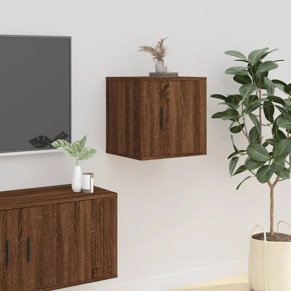 Wall Mounted TV Cabinet Storage Unit 2 pcs Brown Oak 40 x 34.5 x 40 cm