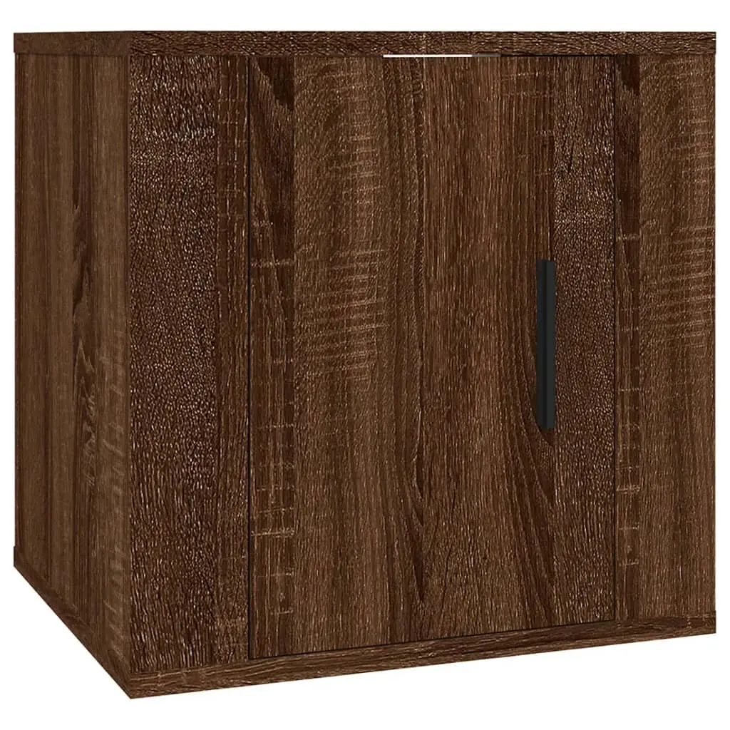 Wall Mounted TV Cabinet Storage Unit 2 pcs Brown Oak 40 x 34.5 x 40 cm