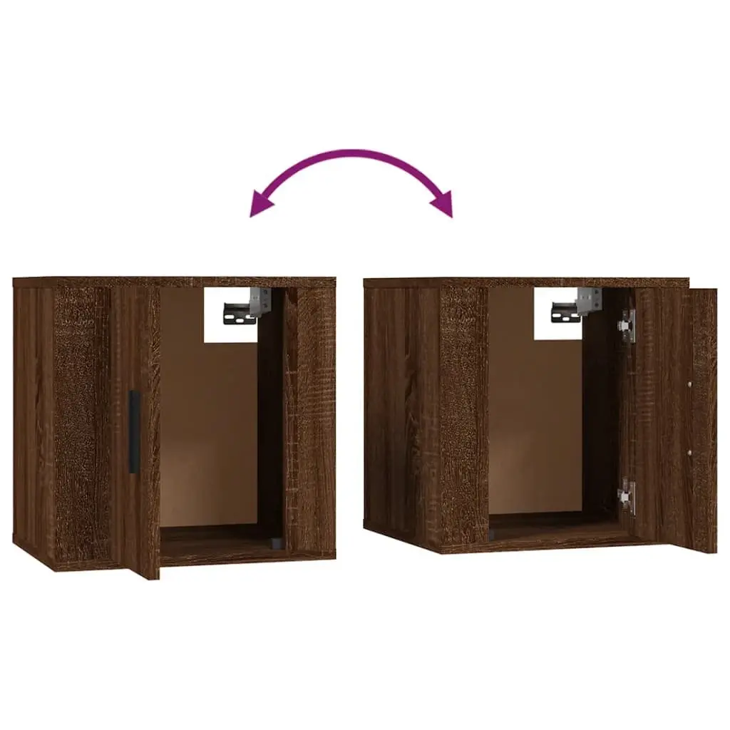 Wall Mounted TV Cabinet Storage Unit 2 pcs Brown Oak 40 x 34.5 x 40 cm