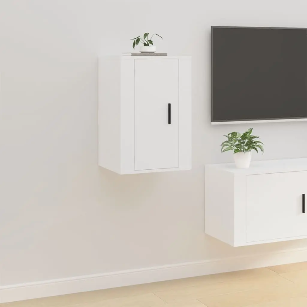Wall Mounted TV Cabinet Storage Unit White 40x34.5x60 cm